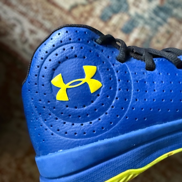 UNDER ARMOUR Kids Blue and Yellow Sneakers • Size 4Y - Picture 2 of 13